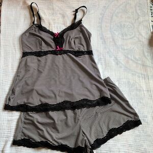Striped Black and White Women's Sleepwear Set